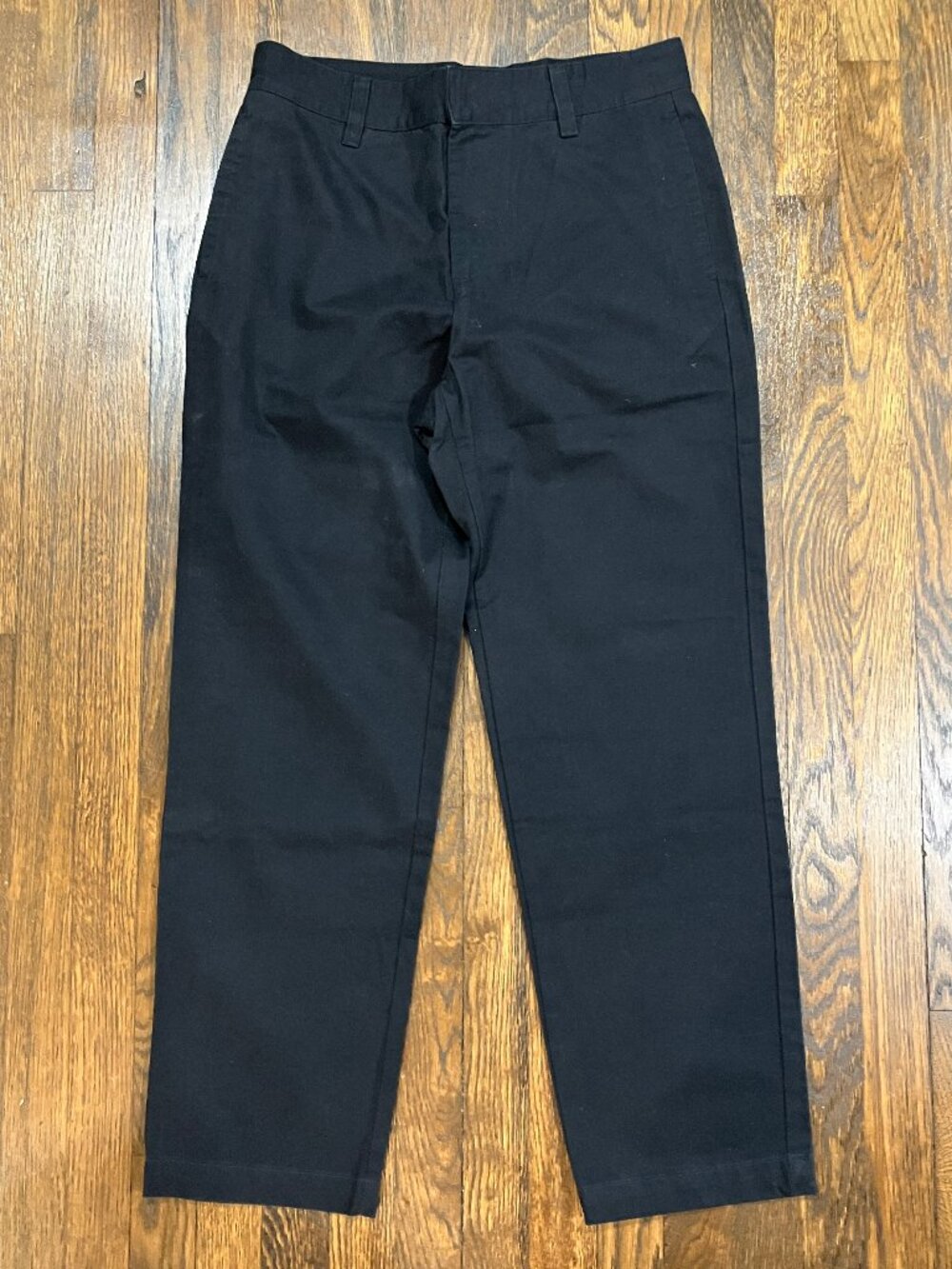 H&M Men's black classic cotton straight leg chino pants trousers size 33R